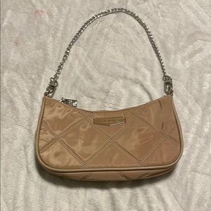 Steve Madden Tan Shoulder Bag with Quilted Pattern and Chain Strap